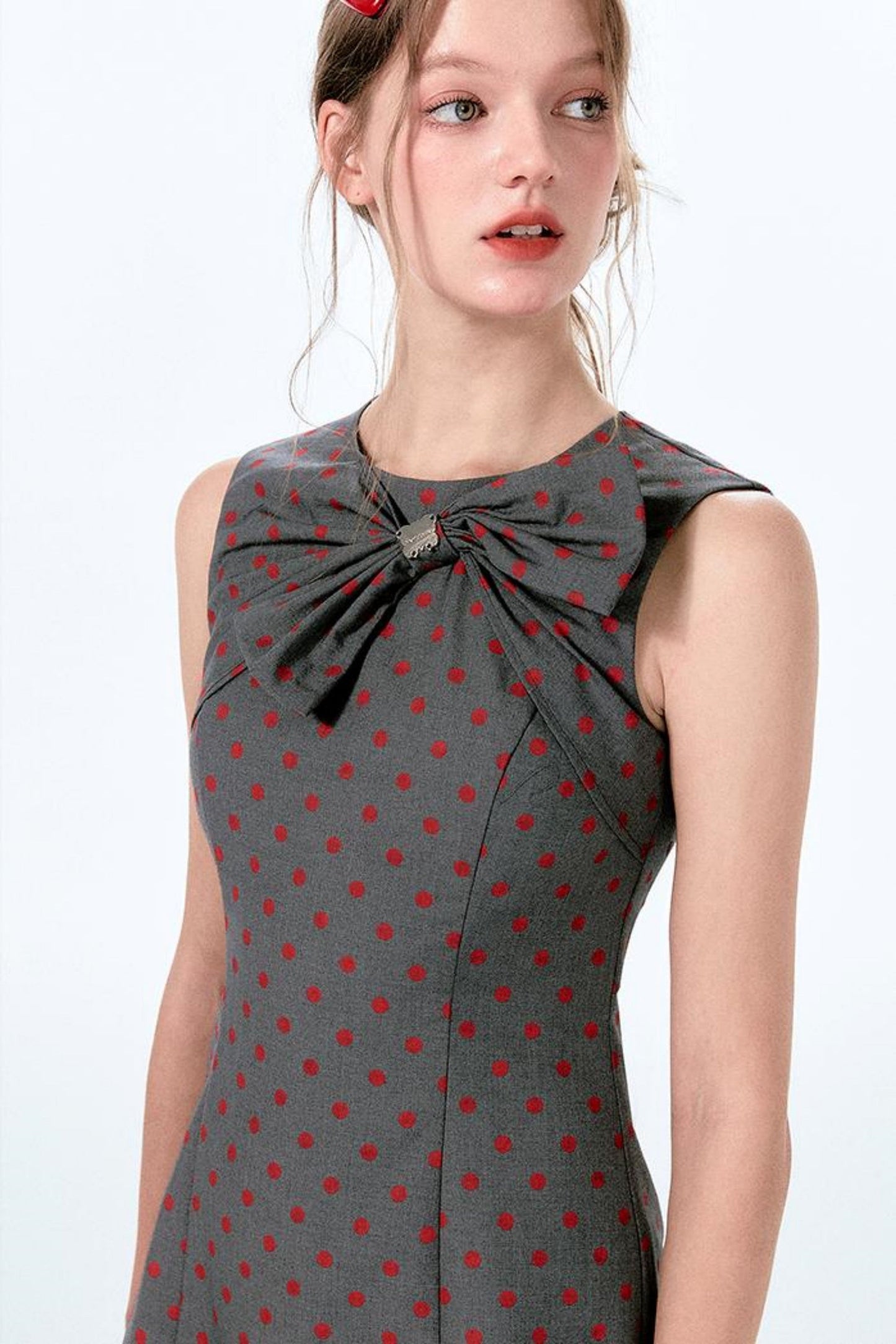 Kleid ärmellos Punkte Retro