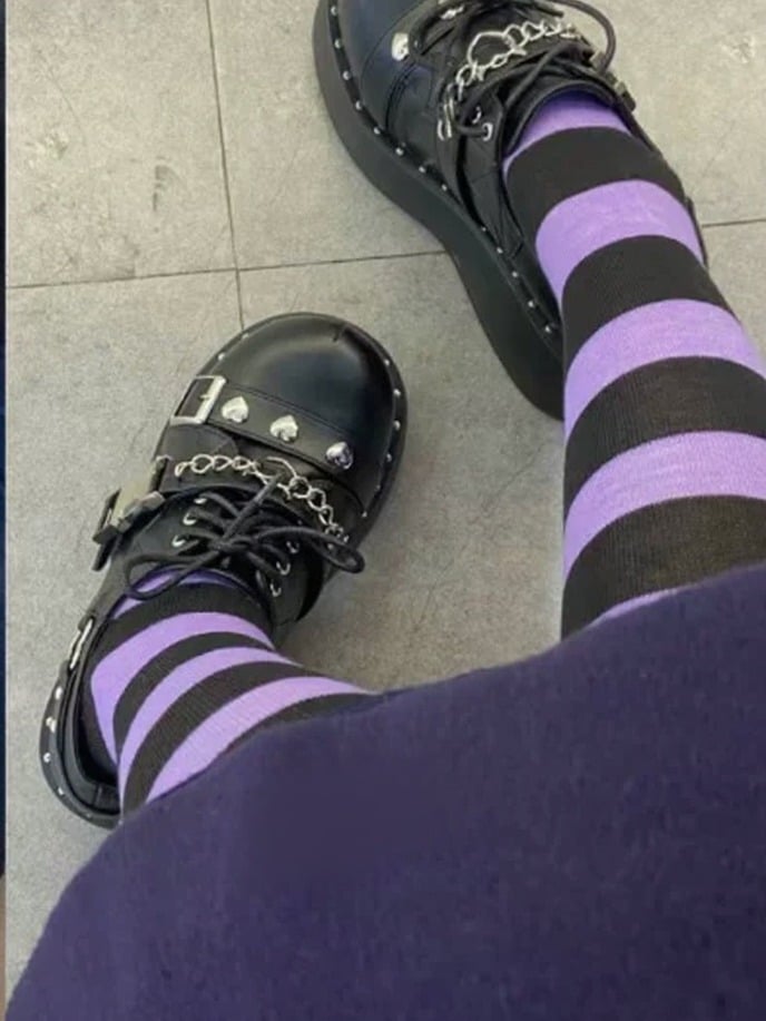 Striped - 2 Colors Stockings Thigh-High Punk JK