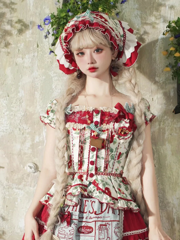 Rote Schleife Brotkorb Herzförmige Brosche