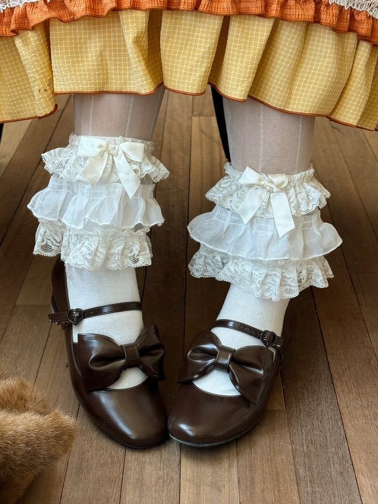 Lolita Classic - Mary PU Brown Janes Heel with Mid Shoes