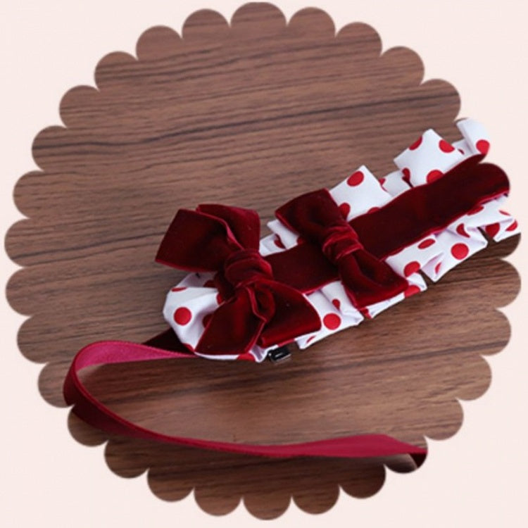 Dot Sweet Hairband Velvet RedWhite Bowknot Lolita Polka