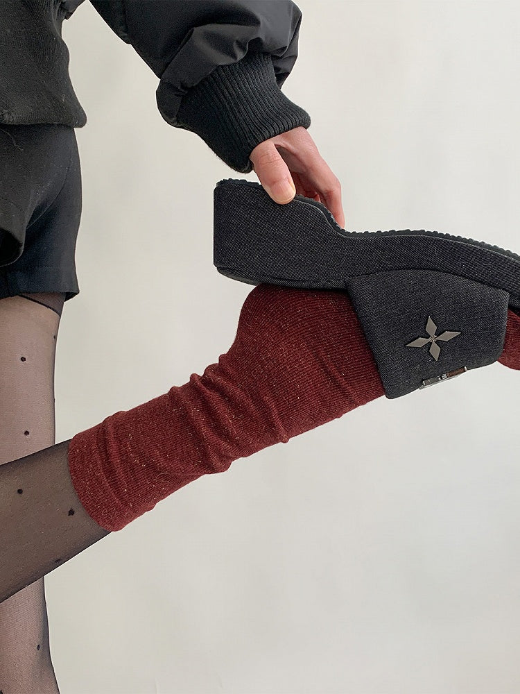 Sparkle Calf Ribbed Slouchy Socks