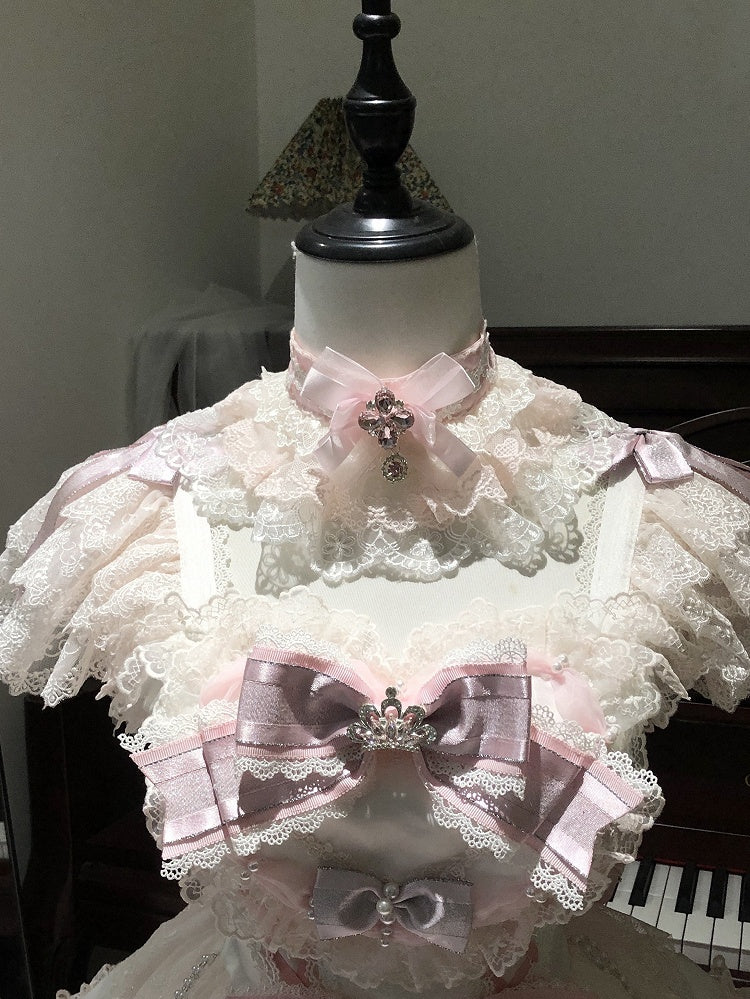 Choker Pink Lace White Lolita Princess