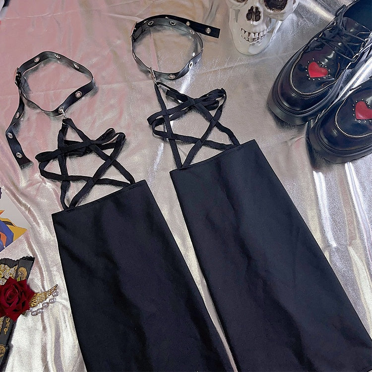 Star Black Design Glamourös mit Y2K-Wärmern Loop Leg