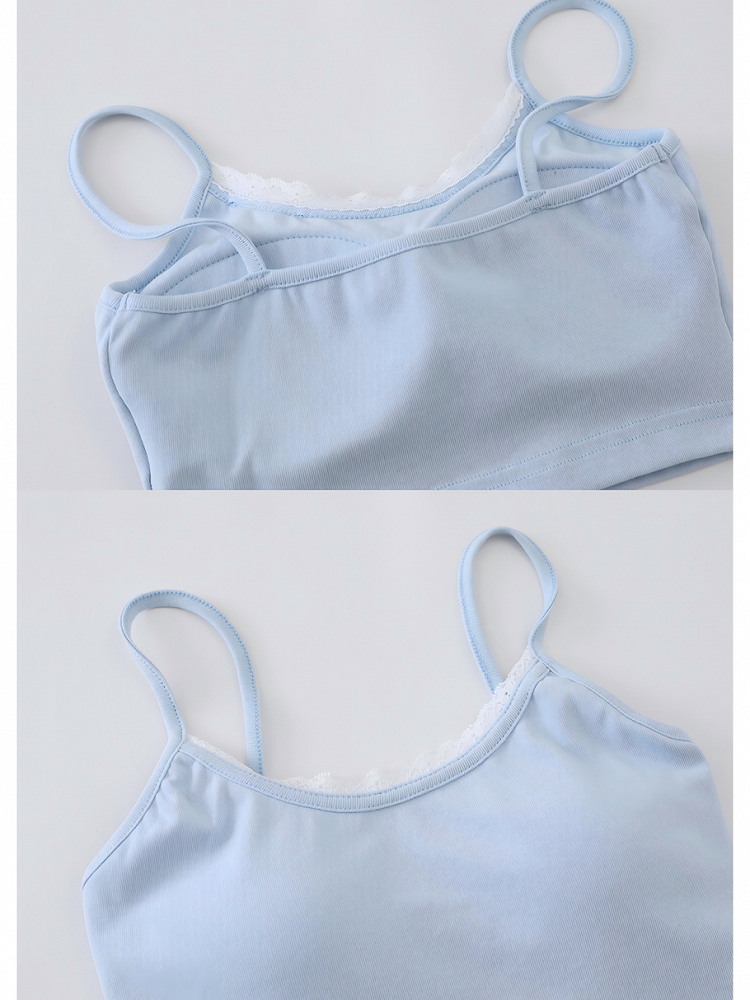 Cami with Lace Blue Trim Top