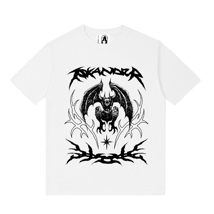 Print with Gothic Bat T-Shirt White