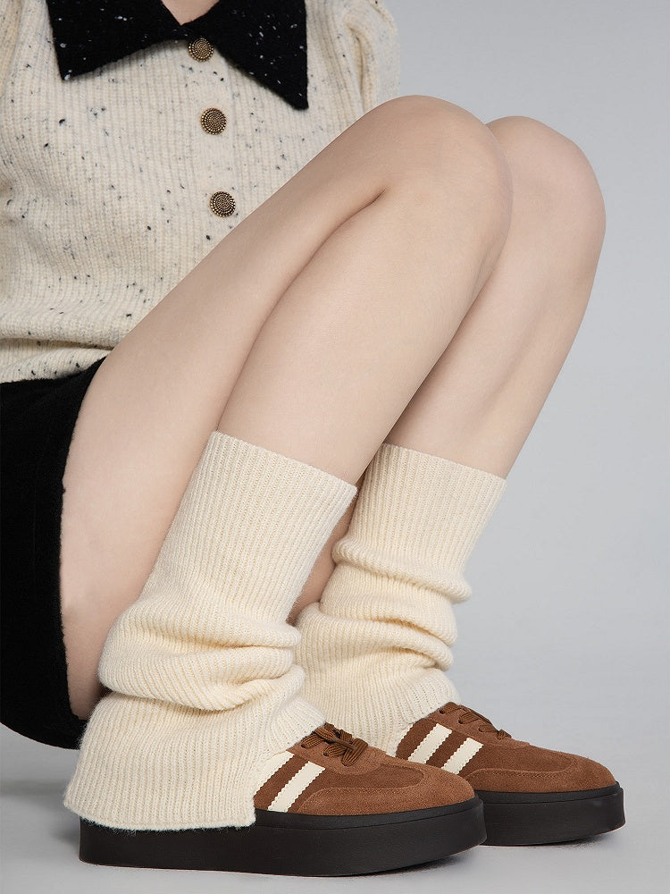 Minimalist Leg Warmers JK Knitted Beige/Brown