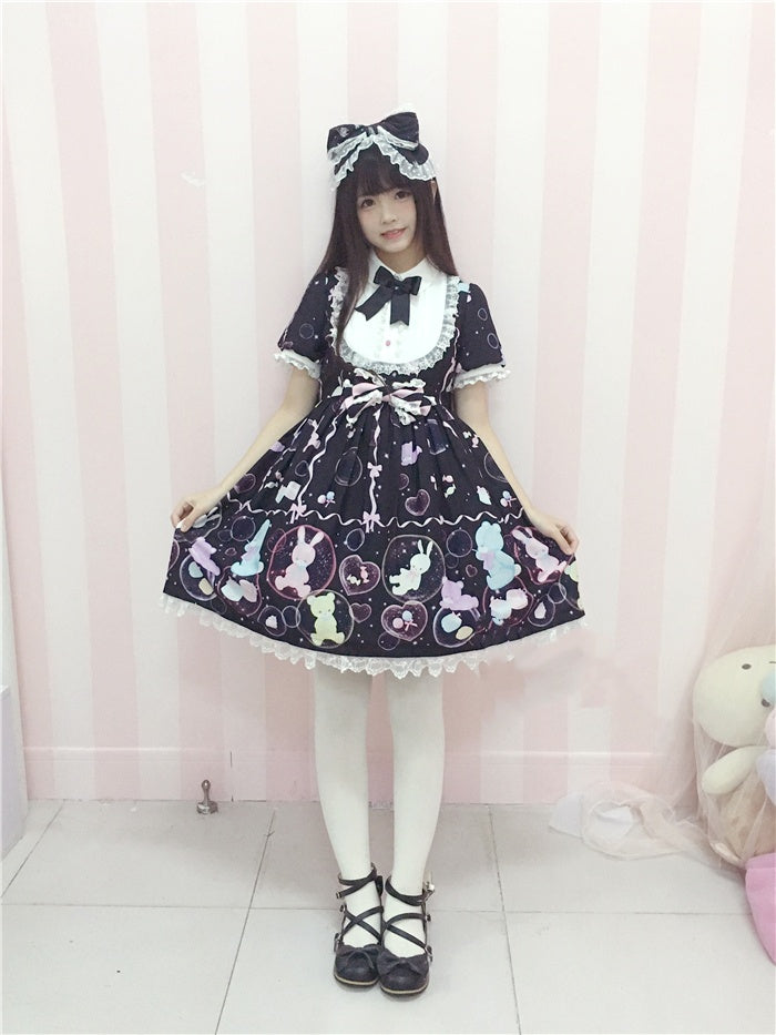 Black Bubble Bowknot KC Lolita Sweet Zoo