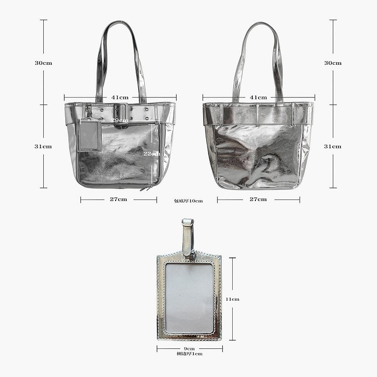 Accent Belt Bag Tote with Ita Silver Polished
