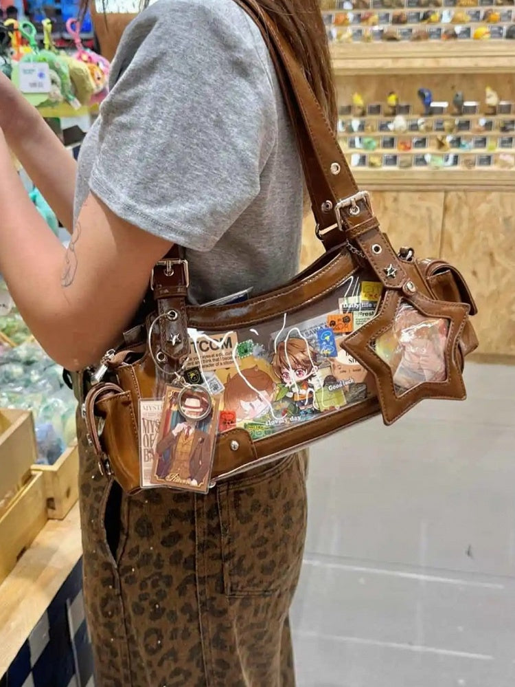 Tasche Ita Charm Y2K mit Schulter Braun PU Stern