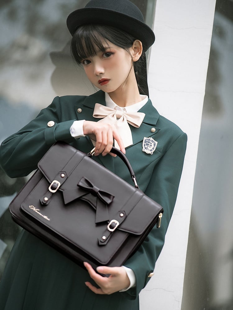 Dark Green JK Uniform Notched Collar Blazer