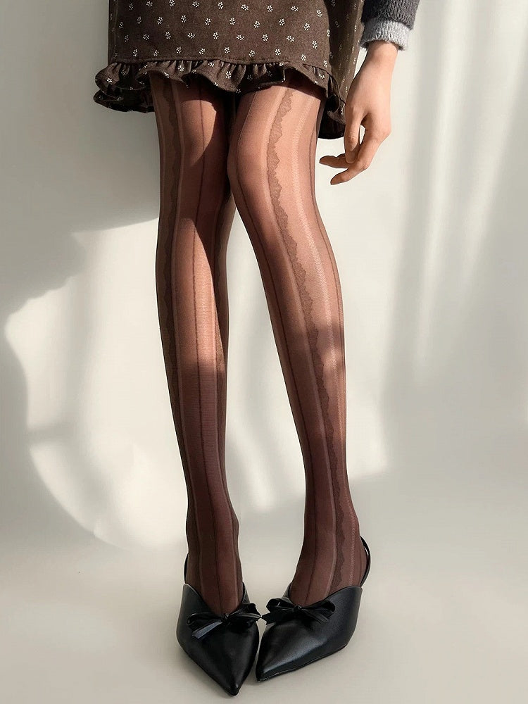 Pantyhose Stripe Semi-Sheer Wavy
