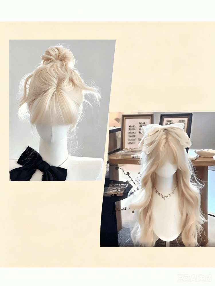 Light Blonde 65cm Wavy Air-Bang Wig - Meow Island Wig
