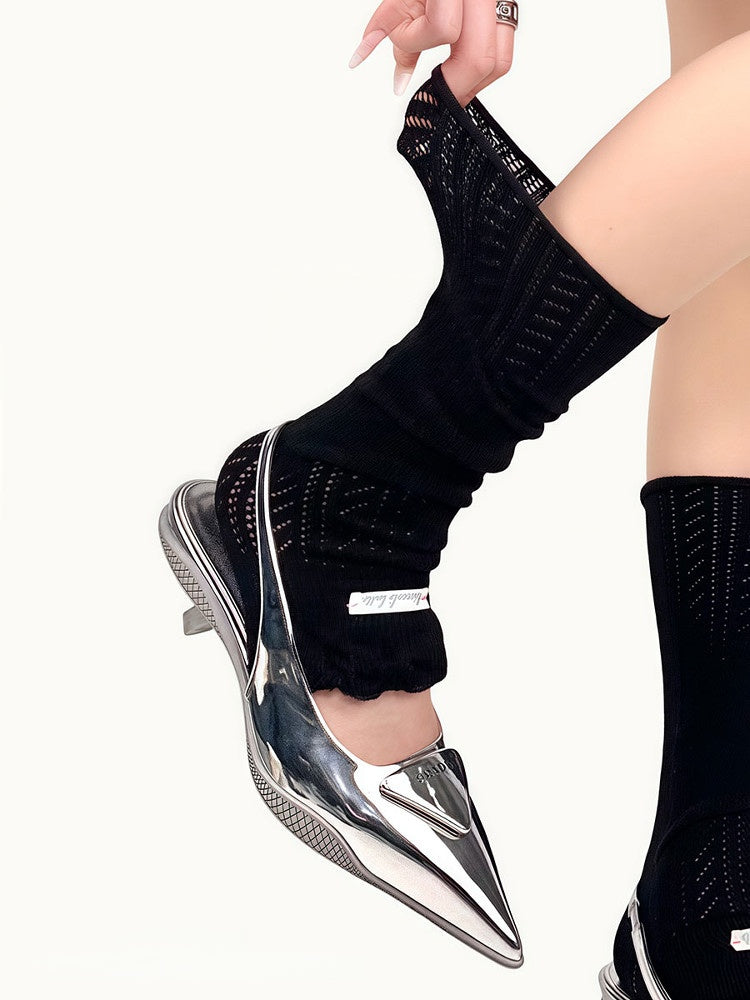 Decorative 5 Breathable Ruffled Patches Warmers with Leg Colors