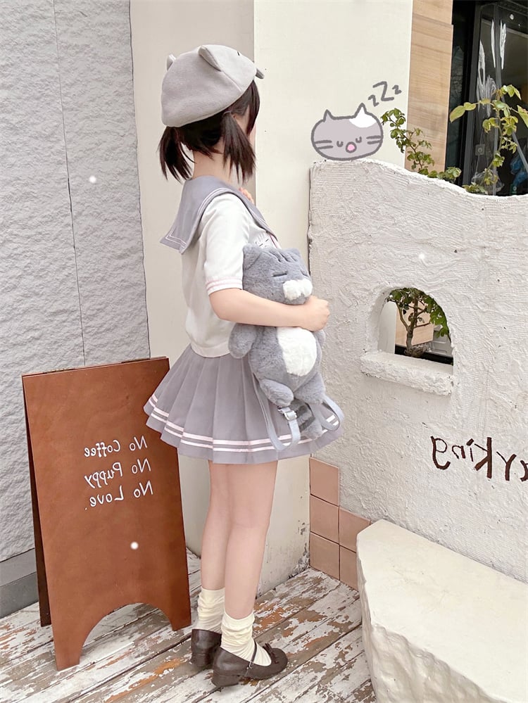 Design Neckline JK Kitty Gray and White Sailor Collar Uniform
