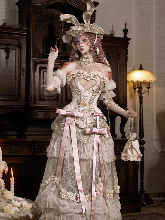 Tulle Cream Sleeves Puff