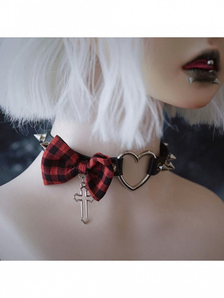 Punk Spike Bow Choker