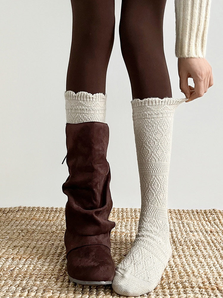 Socks Colors) Slouchy Calf Knit (3 Textured