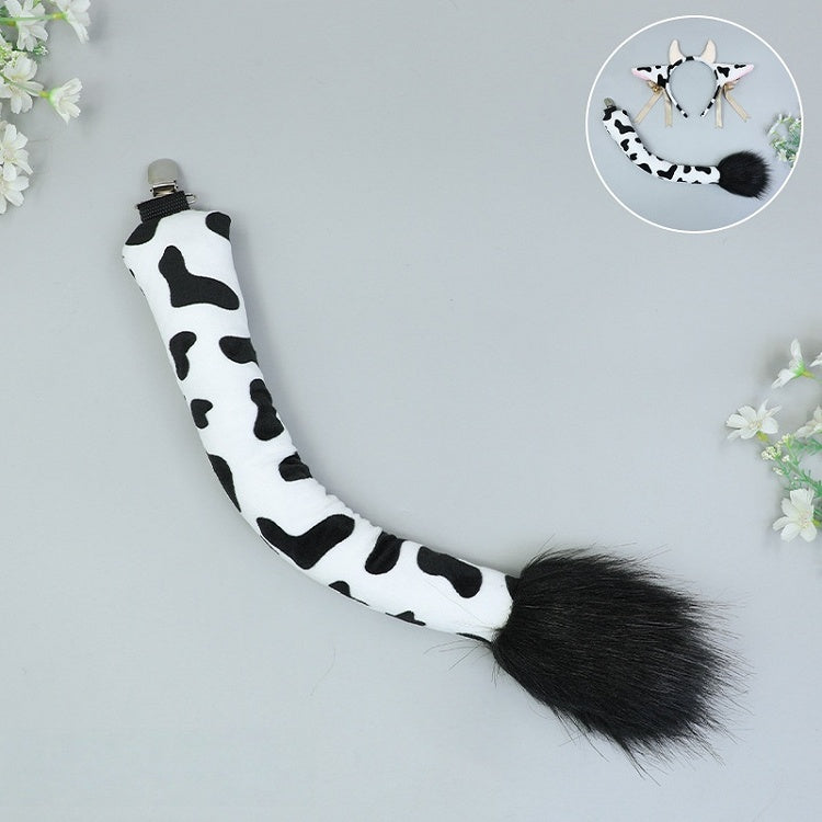 Black Tail White Lolita Cow Plush