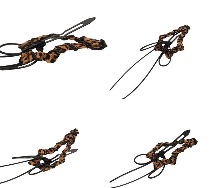 Braune Leopard Punk Sternförmige Haarspange