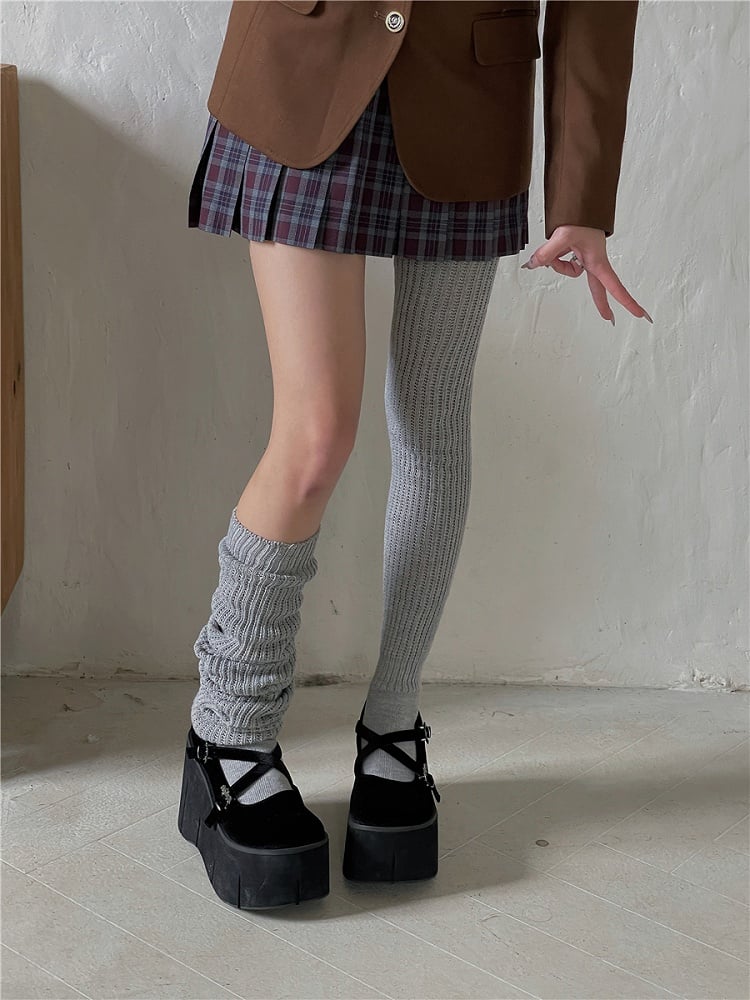 Knitted Options Length Socks Gray 60/100CM