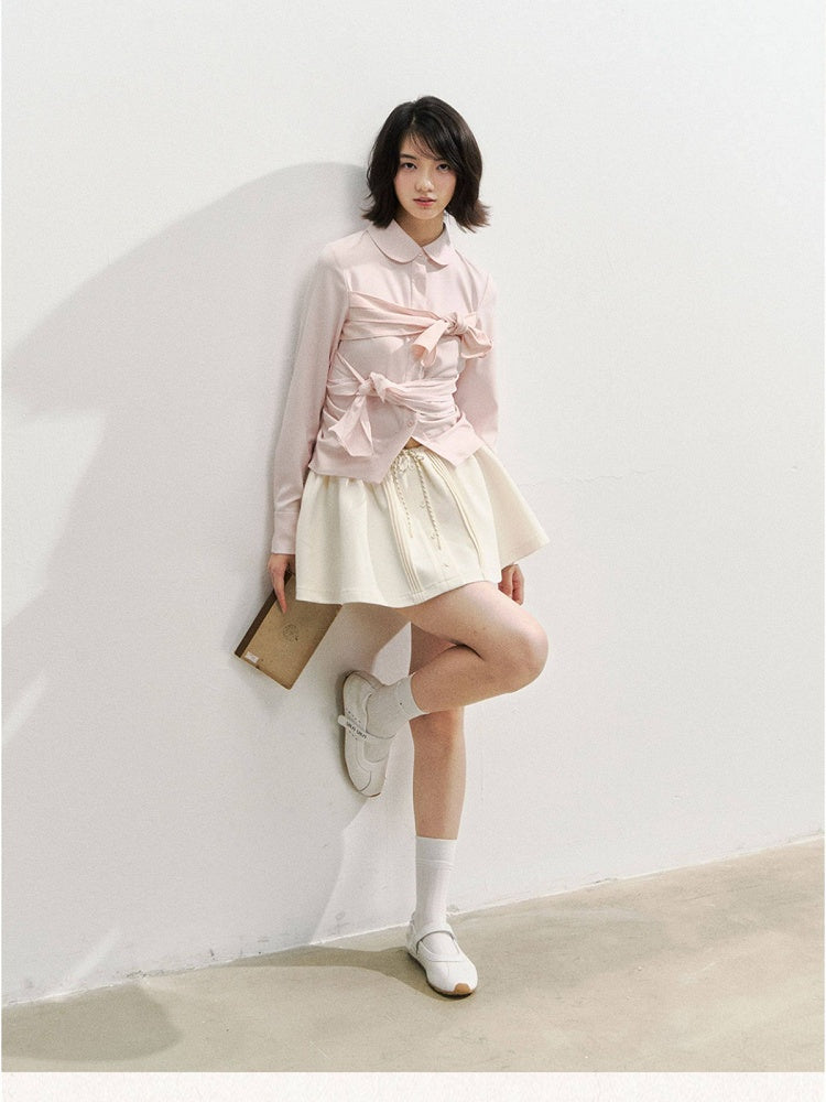 Skirt Kawaii Fashion A-line Pink Button with Details