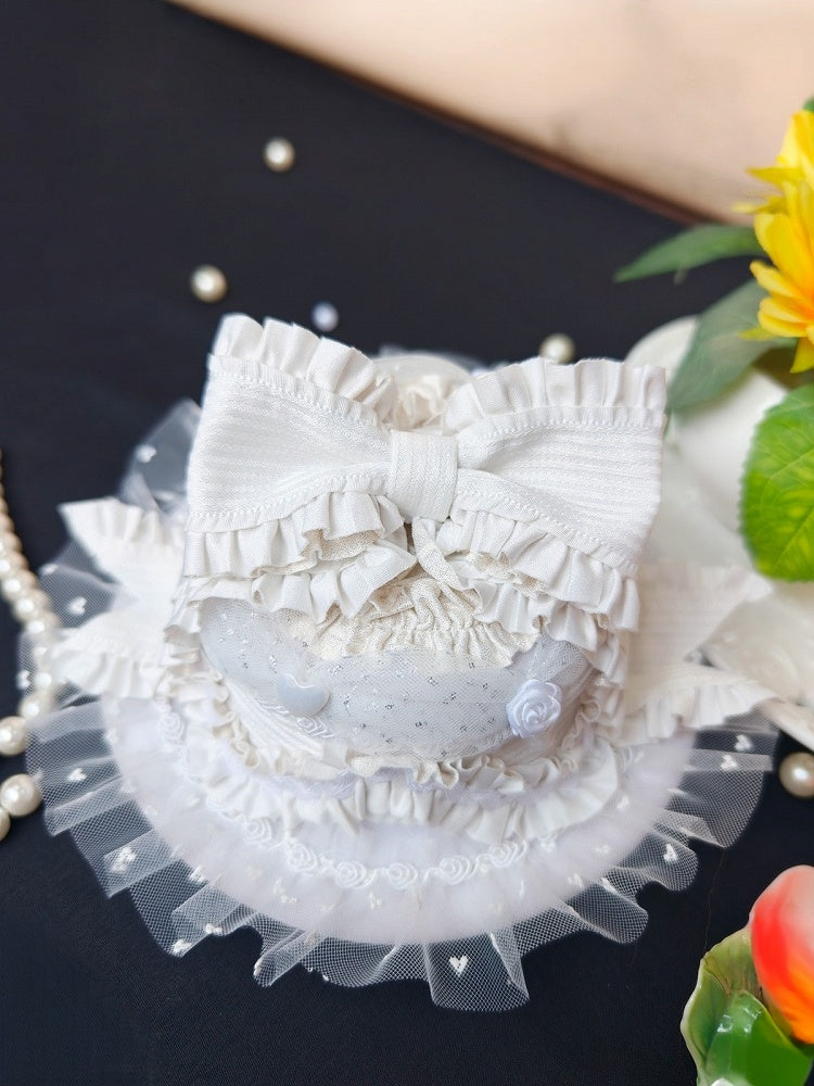 Pink Blue Mini Lolita Purple / Hat White