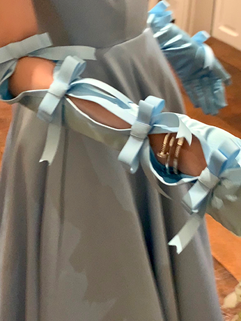 Blaue Bowknot Handschuhe Vintage