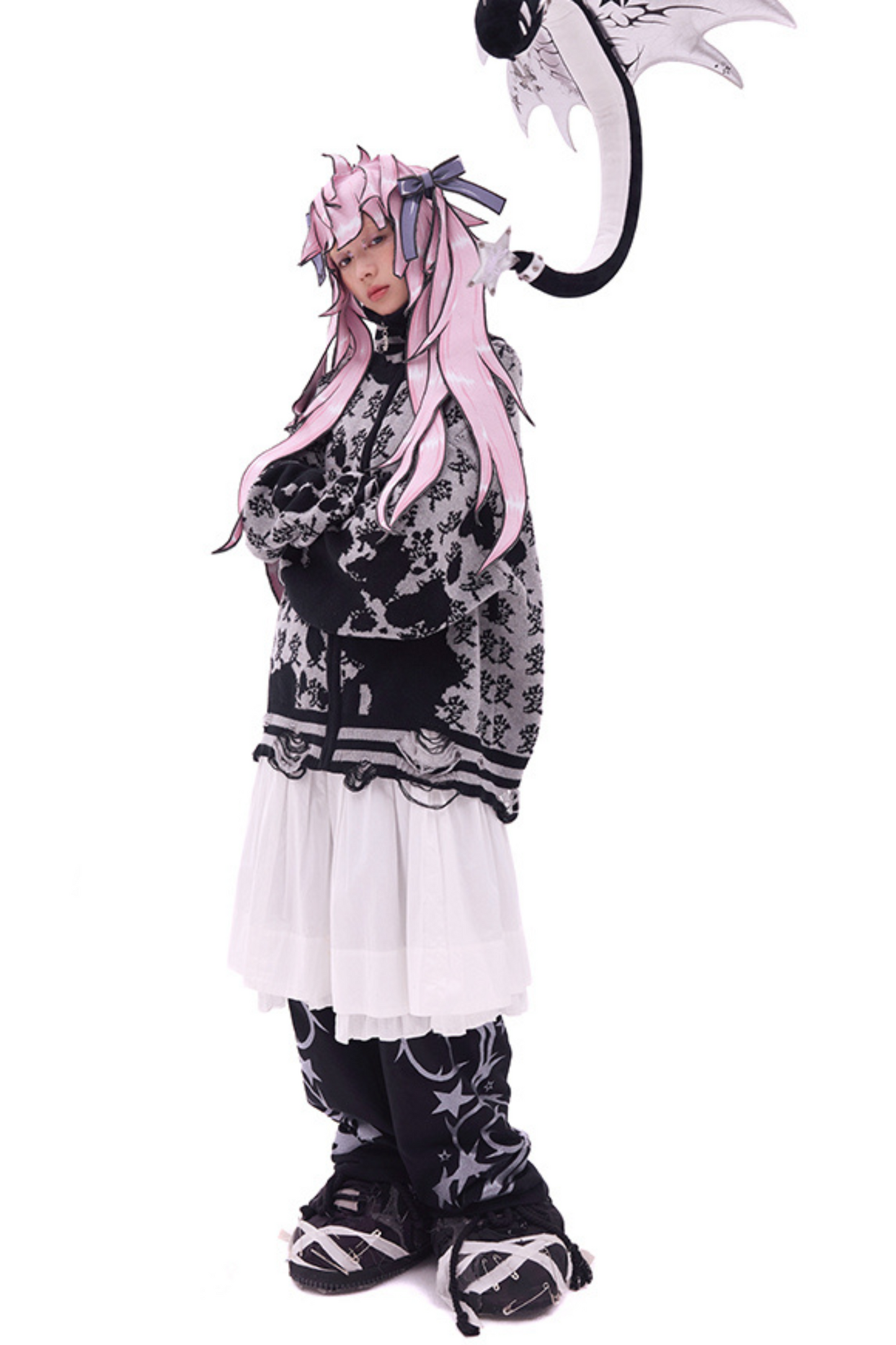 帽子ポニーテールダブルウィッグ