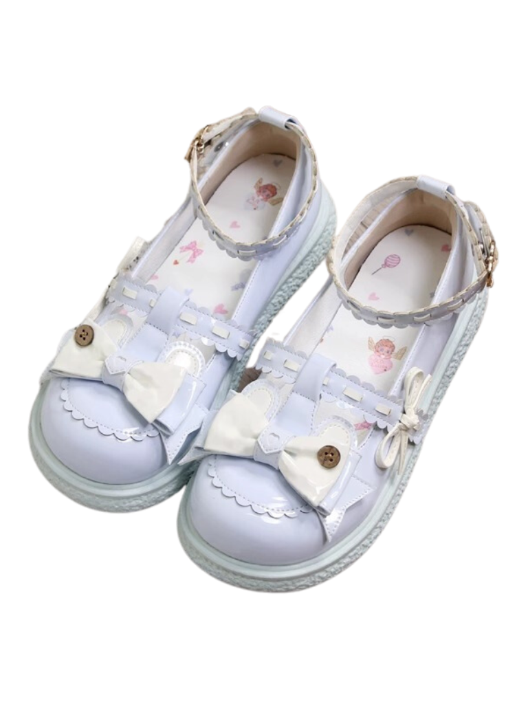 Einzelne flache Lolita-Schuhe mit runder Spitze