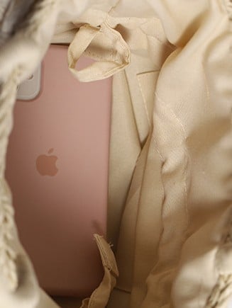 of Khaki/Beige Lily the Lace Lolita Bag Valley Straw