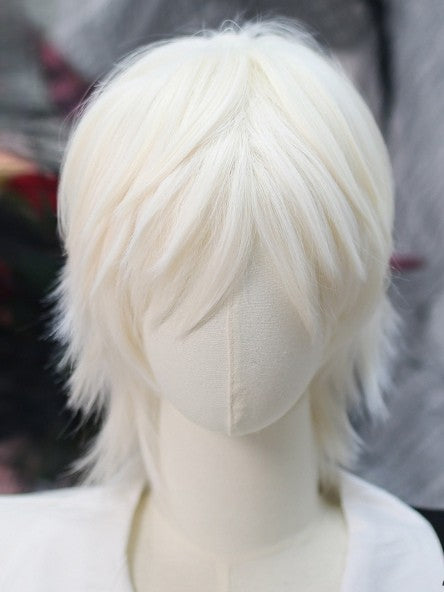 Kurze Ouji-Perücke, glatt, Schwarz/Weiß, 25–30 cm