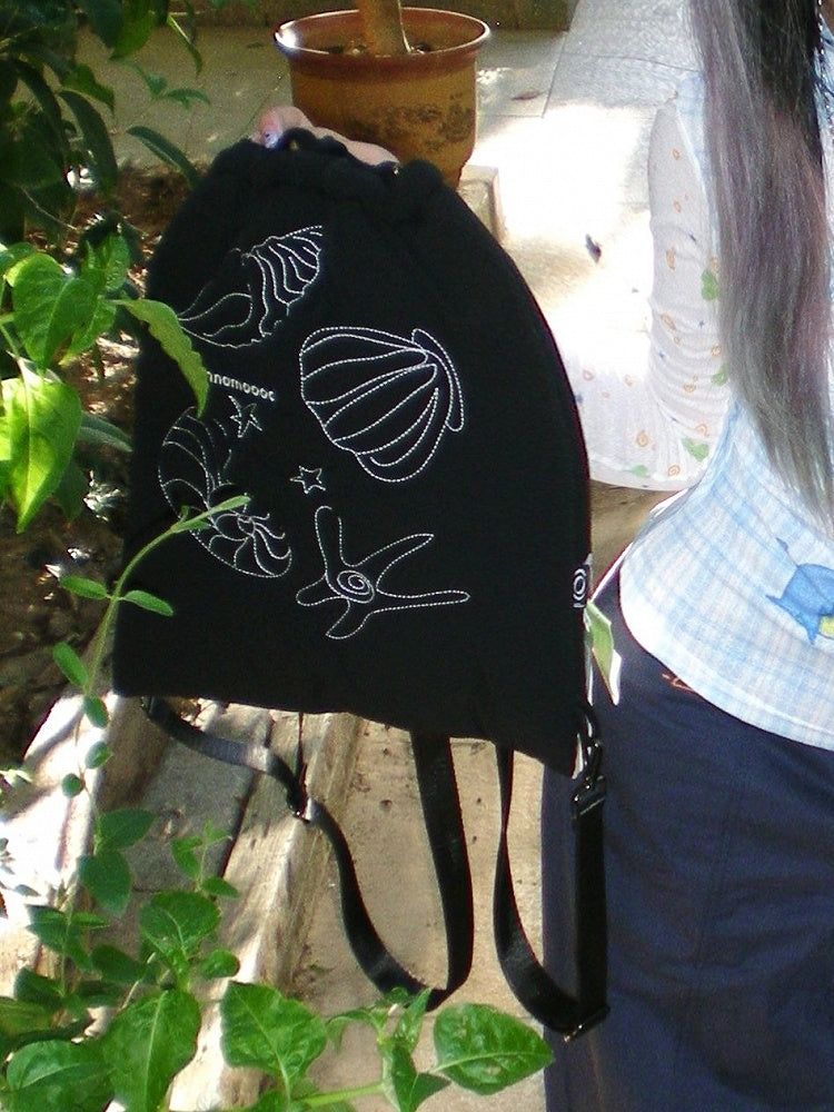 Black Conch Backpack/Shoulder Y2K - Bag