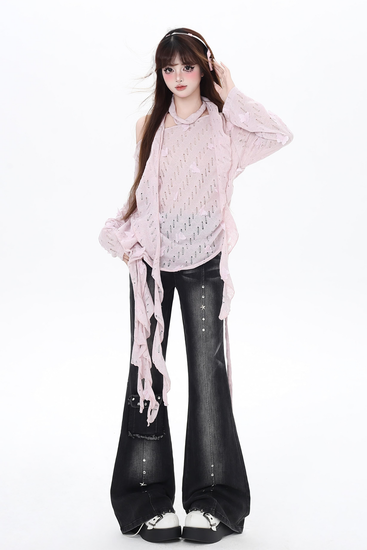 Romantic mesh girly top