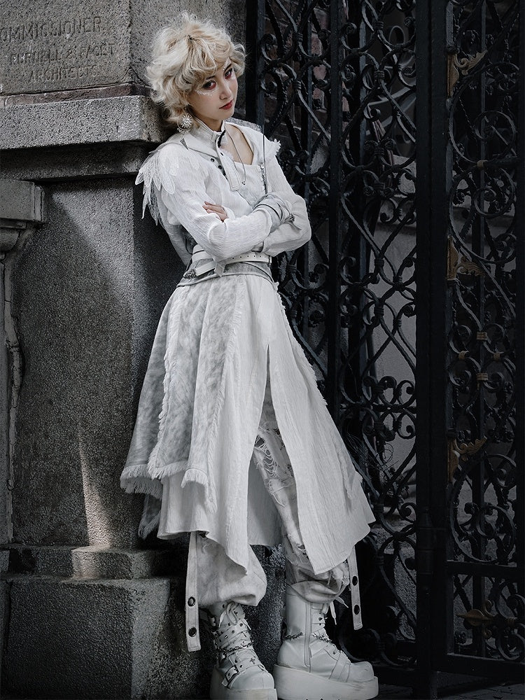 One-Shoulder mit grauem Korsett Ouji Lolita Strap Tailed Belt Abnehmbar