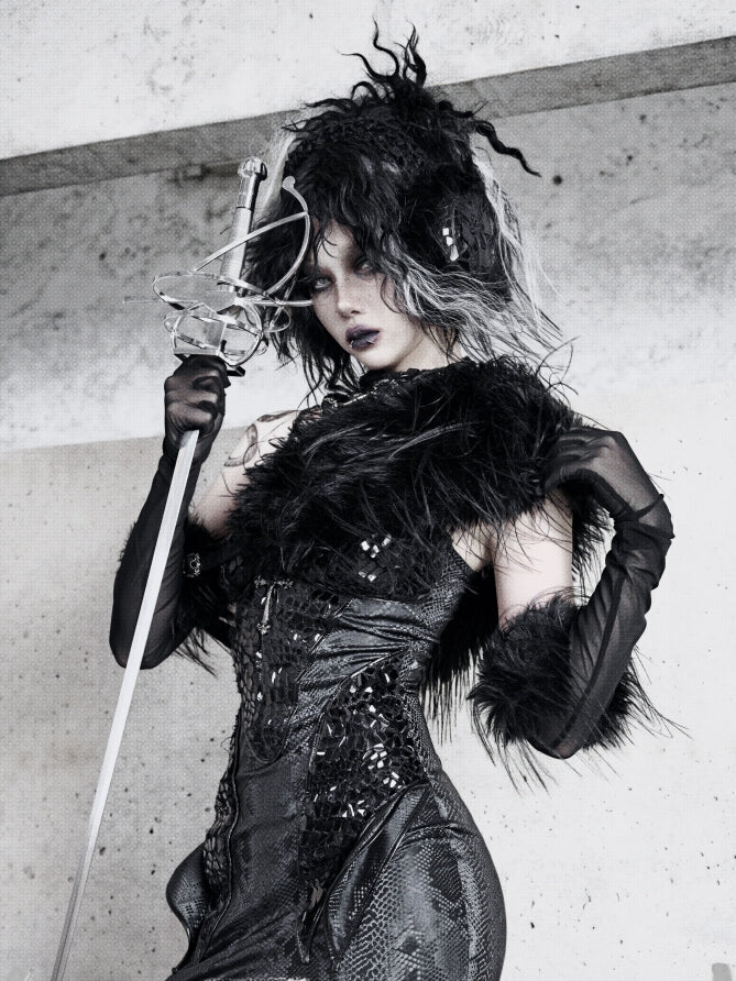 ブラックファンクスファーショール