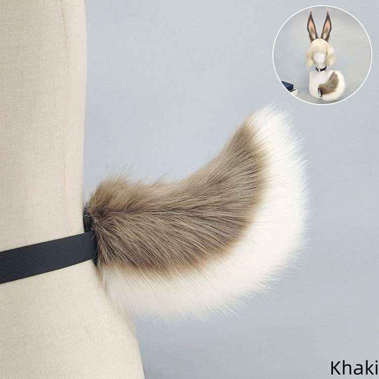 Fur Tail Khaki/Gray Lolita Cute Bunny Faux
