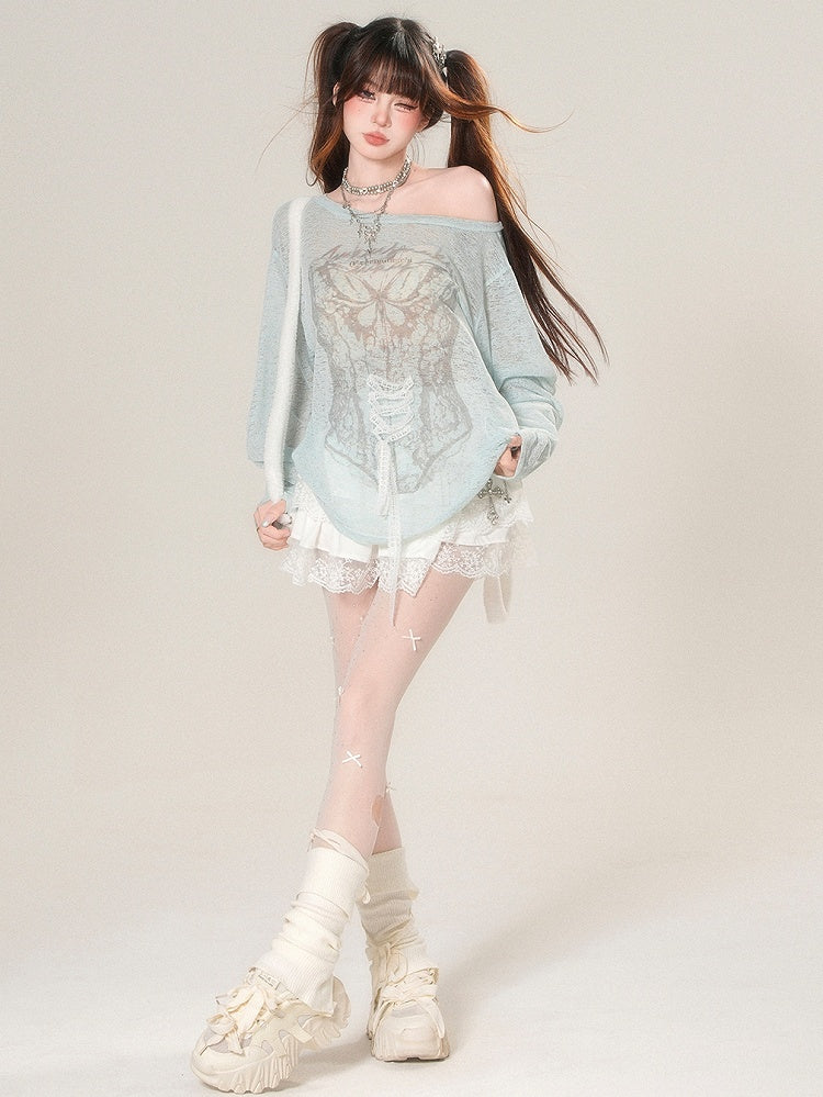 Lace Skirt Trim White Glamorous Tiered