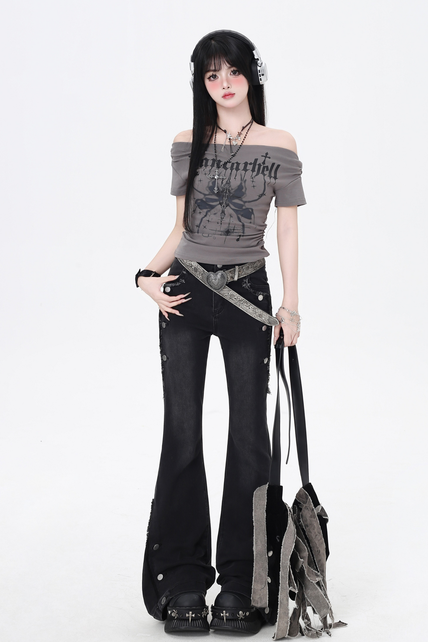 フレアジーンズ ウエストハイ マイクロスリム ヴィンテージ