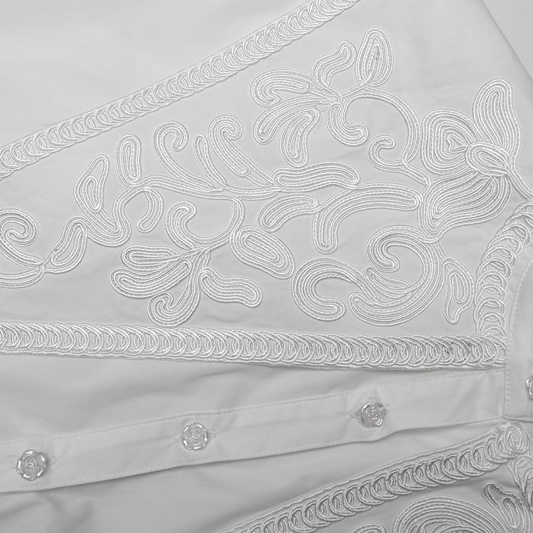 Retro Wide Goth Shirt Shoulder White