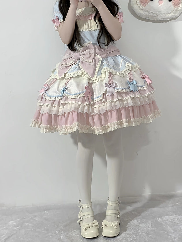 Lolita PU Block Leather High Sophisticated Champagne Heels with