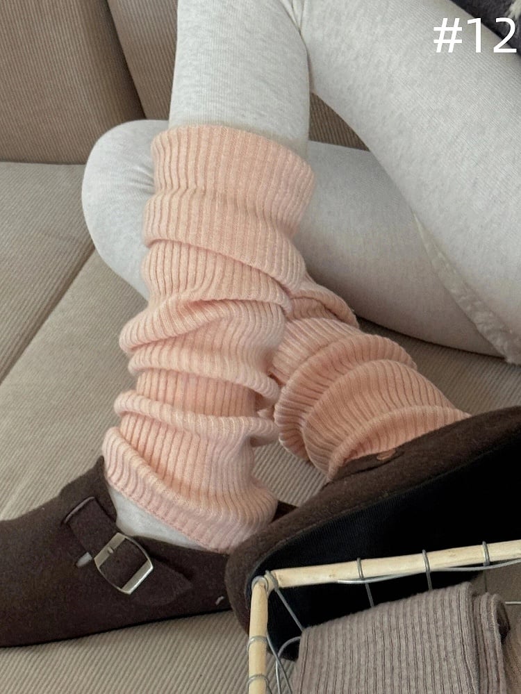 Leg 12-Color Knit Slouchy Ribbed Warmers