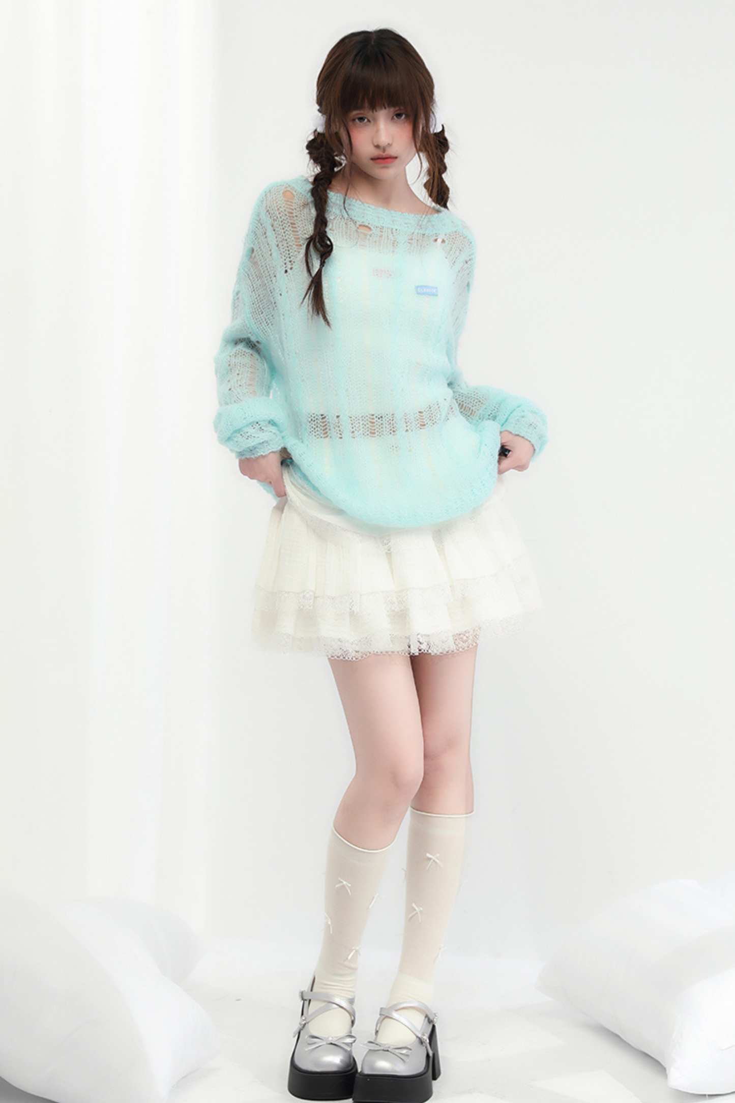 Rock Flare Süße Weiße Spitze