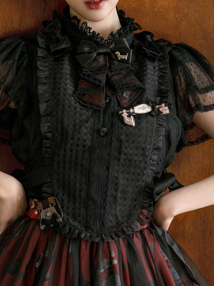 Telefon-Stickerei-Brosche