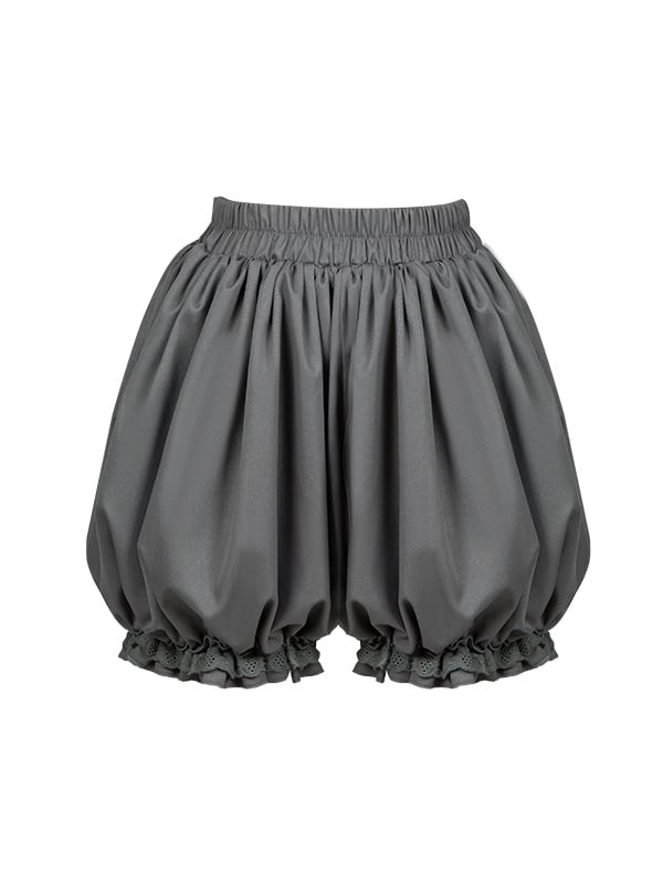 ヴァンパイア王子王子 ロリータ フルセット - 黒の燕尾服長袖トップス + グレーのブルマー ショーツ + 赤いジャボ ブローチ