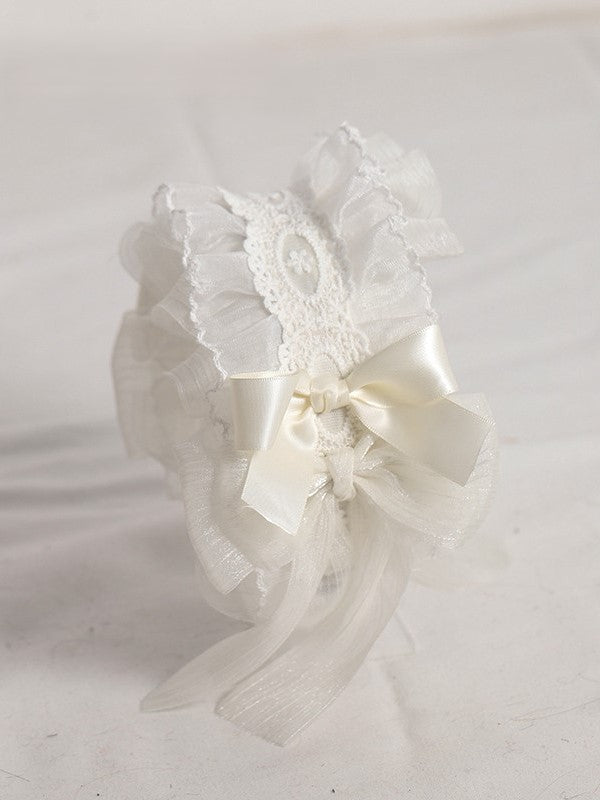 Lolita with Ruffled Yellow Accent KC Black/White/Light Tulle Bow