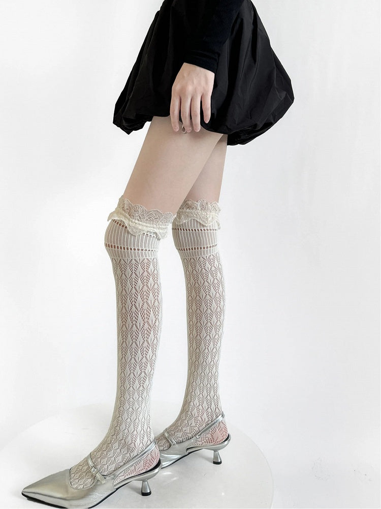 Lace-Cuff Diamond (Colors: Stockings Knit Black