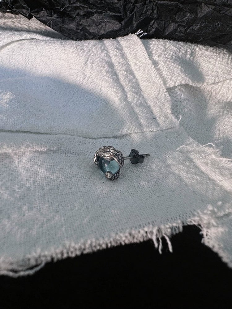Silver Snake-Shaped Bead Earrings - Insomnia Artist