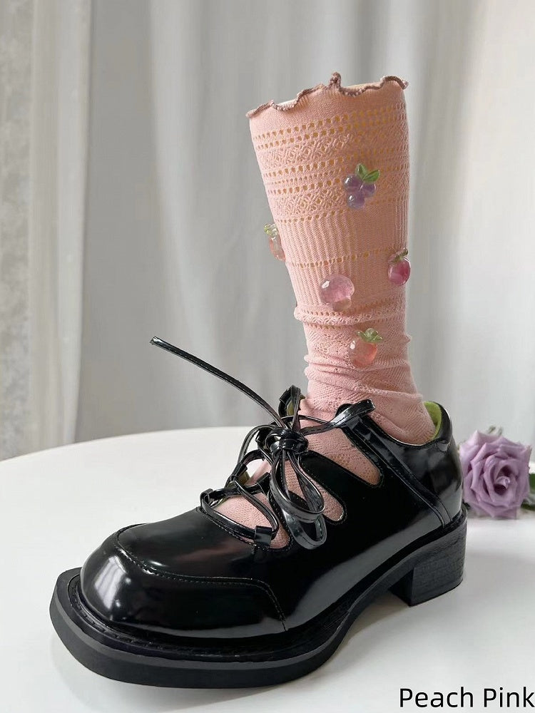 Lace Colors Cutout Fruit Cotton Socks Decorated 4