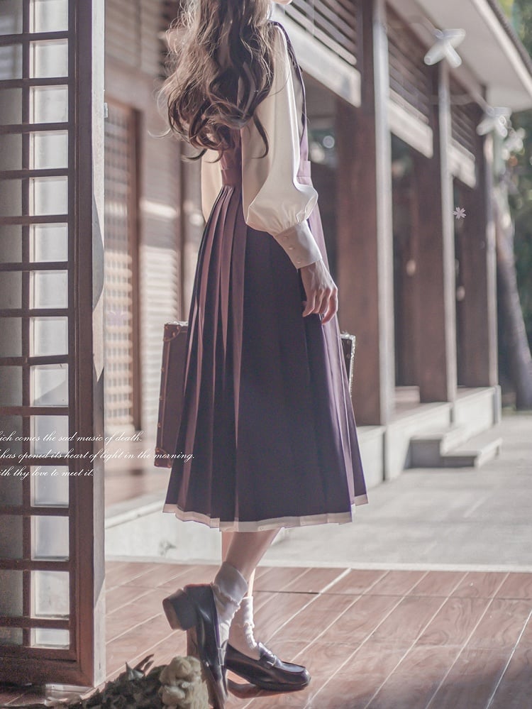 Shirt White Long Sleeves Chiffon Ruffle Neckline